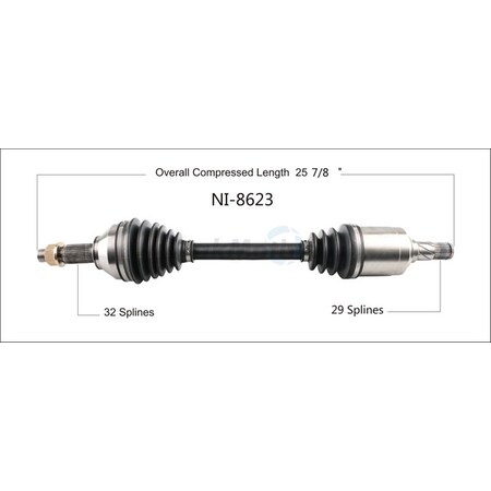 Surtrack Axle Cv Axle Shaft, Ni-8623 NI-8623